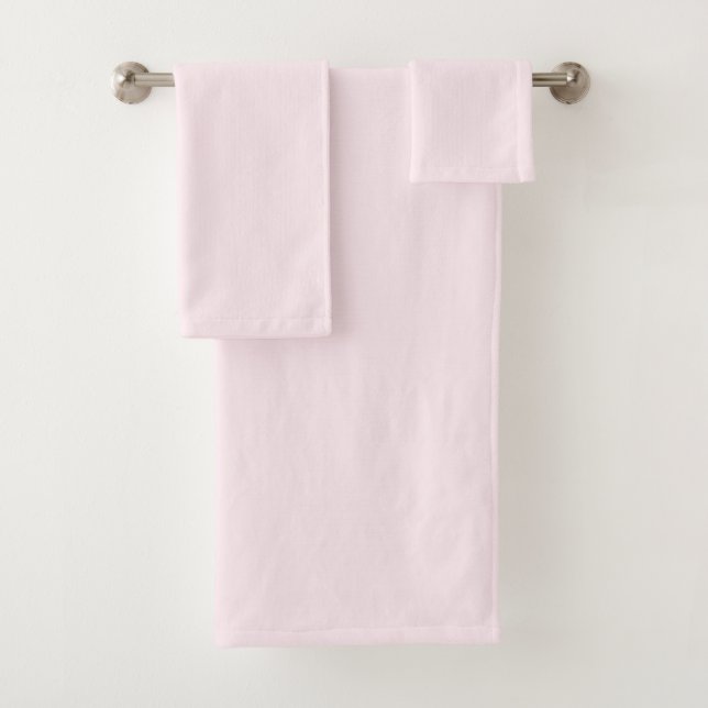 Conjunto De Toalhas Rosa Pálido Suave Cor Sólida Pastel Branco (Insitu)
