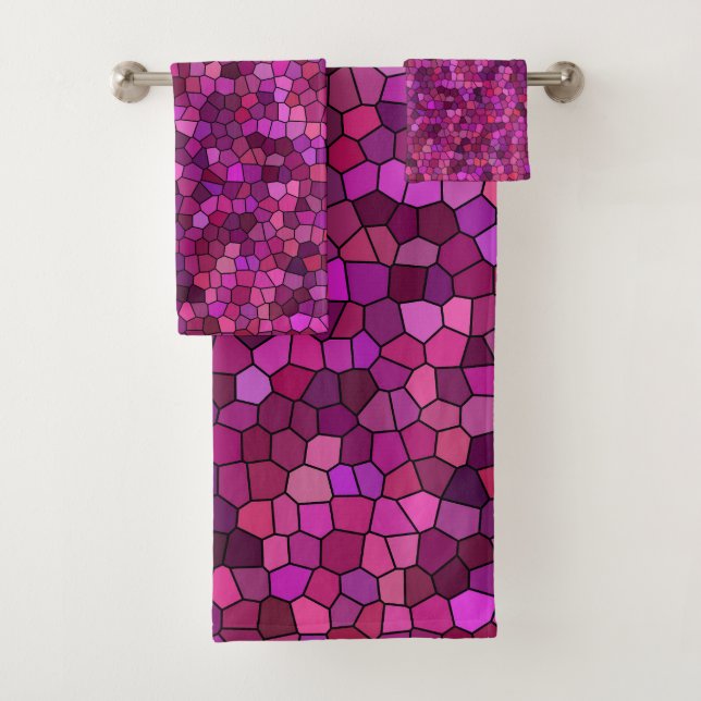 Conjunto De Toalhas Rosa Púrpura do Mosaico (Insitu)