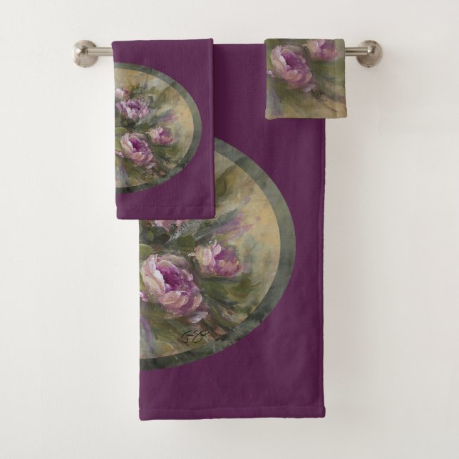 Conjunto De Toalhas Rosa / Roxo (Insitu)