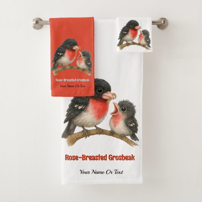 Conjunto De Toalhas Rosa surpreendente quebrado de Grosbeak (Insitu)