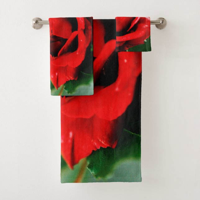 Conjunto De Toalhas Rosa vermelha Love (Insitu)