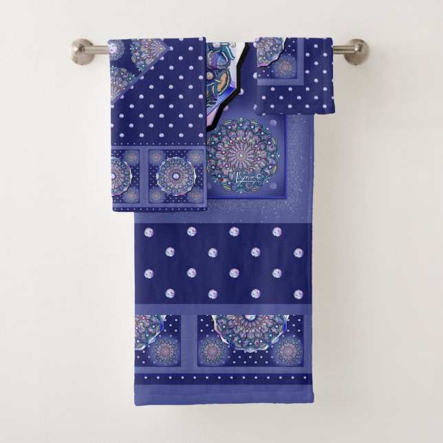 Conjunto De Toalhas Rosace Azul (Insitu)