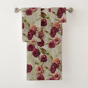 Conjunto De Toalhas Rosas Antigas