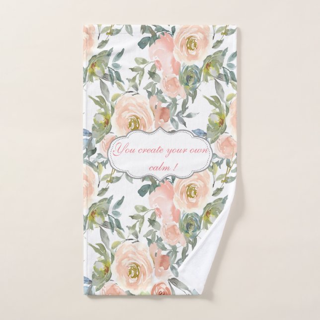 Conjunto De Toalhas Rosas Elegantes Chic,Mensagem Motivacional (Toalha de mão)