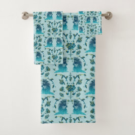 Conjunto De Toalhas Rosas Em Um Trecho Áspero Aqua