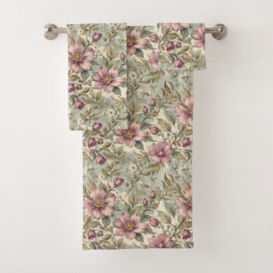 Conjunto De Toalhas Rosas Mapas Anticos na Casa Mint