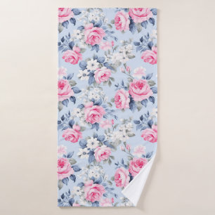 Conjunto De Toalhas Rosas rosa estéticas, flores brancas