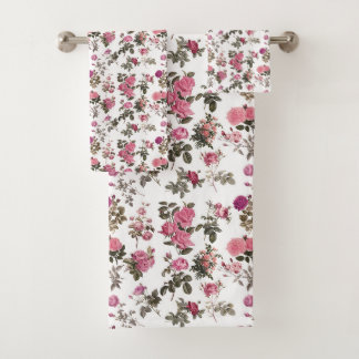 Conjunto De Toalhas Rosas Rosadas Antigas