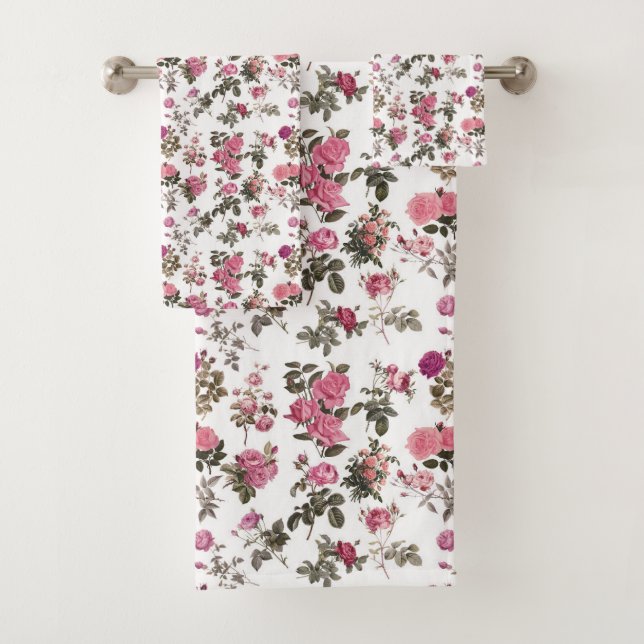 Conjunto De Toalhas Rosas Rosadas Antigas (Insitu)