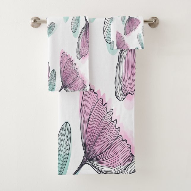 Conjunto De Toalhas Rosas roxas (Insitu)