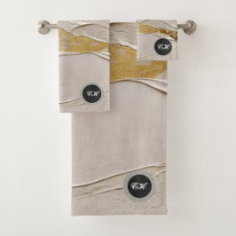 Conjunto De Toalhas Rose Gold Textured Plaster Abstract