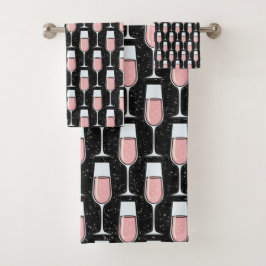 Conjunto De Toalhas Rose Wine Pattern
