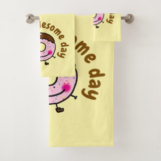 Conjunto De Toalhas Rosquinha de Desenho Animado Fofa Tenha Um Dia Che