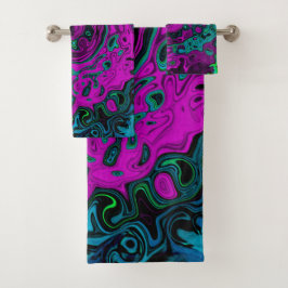 Conjunto De Toalhas Roteiro de Arte Líquida Magenta Magenta-Abstrato