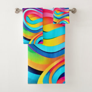 Conjunto De Toalhas Roteiros vibrantes de Abstrato de cor