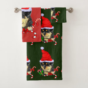Conjunto De Toalhas Rottweiler - Natal