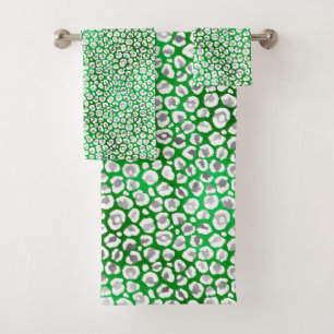 CONJUNTO DE TOALHAS ROUBO BRANCO BRANCO DE LEOPARD GREEN