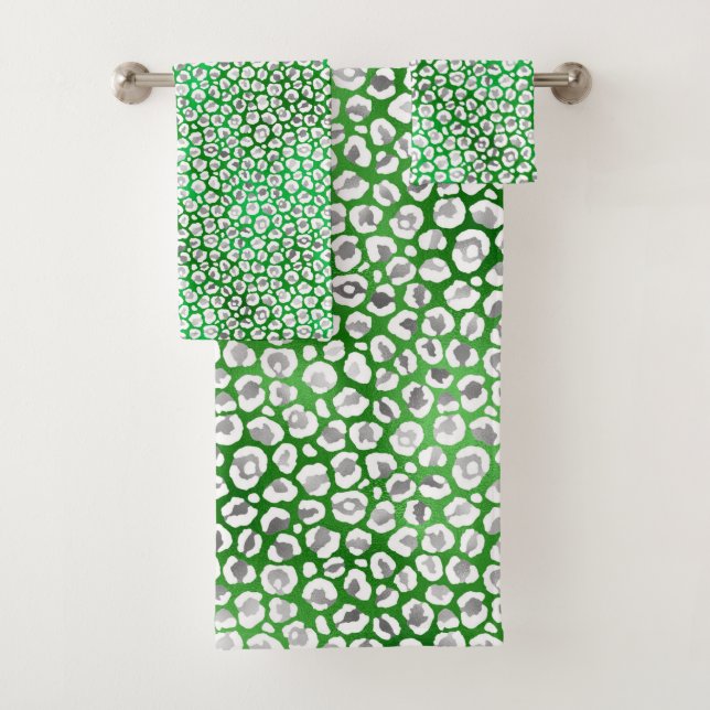 CONJUNTO DE TOALHAS ROUBO BRANCO BRANCO DE LEOPARD GREEN (Insitu)