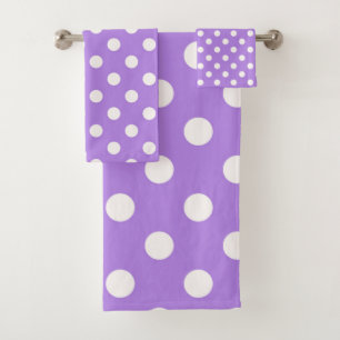 Conjunto De Toalhas Roxo e Branco Pontos de Bolha