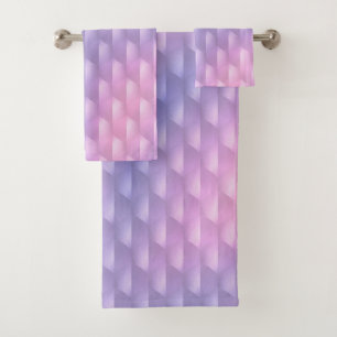 Conjunto De Toalhas Roxo e Rosa Iridescentes
