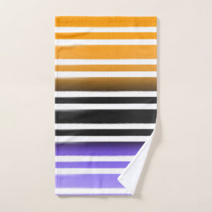 Conjunto De Toalhas Roxo Preto Laranja Pincel de Pintura Halloween