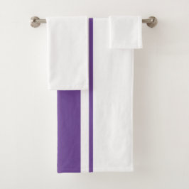 Conjunto De Toalhas Roxo Real Esportivo Listras de Corrida Brancas