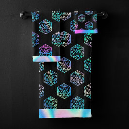 Conjunto De Toalhas RPG Dice | Holo Old School Fantasy Tabletop Gamer