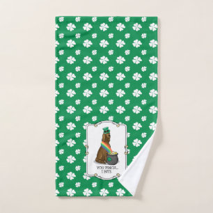 Conjunto De Toalhas Rua. O Cachorro Irlandês do Dia de Patrick (vermel