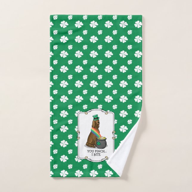 Conjunto De Toalhas Rua. O Cachorro Irlandês do Dia de Patrick (vermel (Toalha de mão)