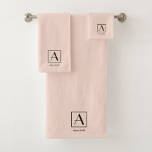 Rubor Feminino Rosa Monograma Inicial Script Chic