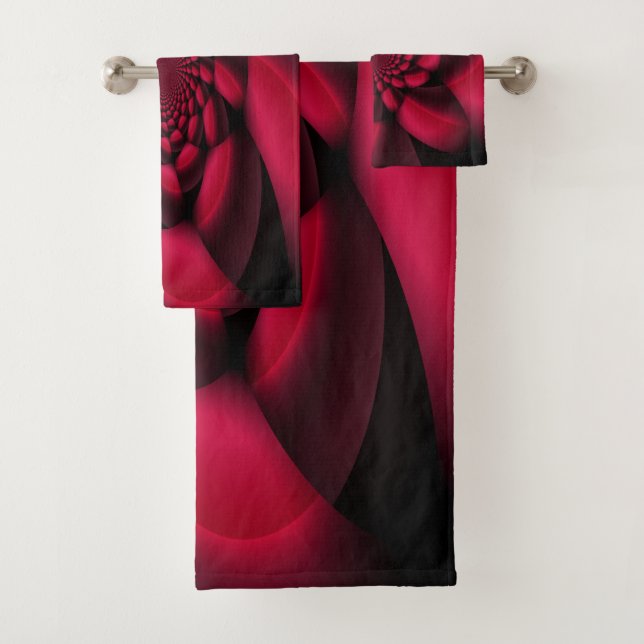 Conjunto De Toalhas Ruby Red Black Petal (Insitu)