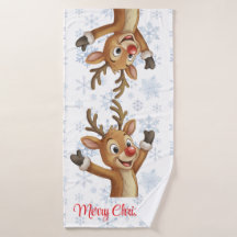 Rudolph com Flocos de Neve Azuis