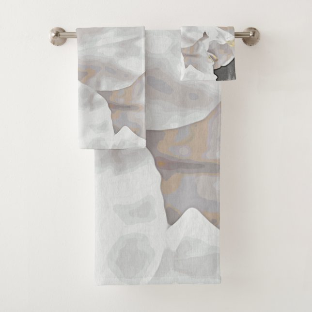 Conjunto De Toalhas *~* Ruptura Rústica Azalea Flores Branco Neutro  (Insitu)