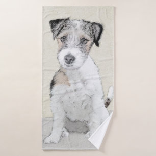 Conjunto De Toalhas Russell Terrier Rough Painting - Arte Original de
