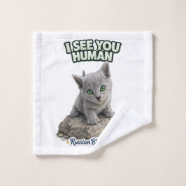Conjunto De Toalhas Russian Blue Cat Towel Set