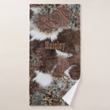 Russo Western Cowhide Brown Leather Name