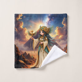 Conjunto De Toalhas Sacerdotisa Celestial da Pirâmide Dourada.
