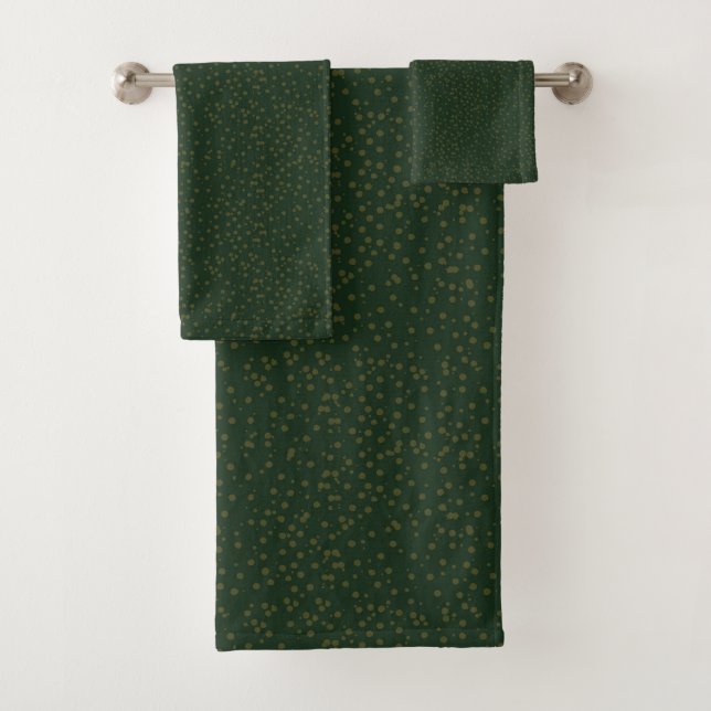 Conjunto De Toalhas Sage Green Polka Dots Modern Pattern (Insitu)