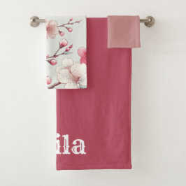 Conjunto De Toalhas Sakura Personalizada