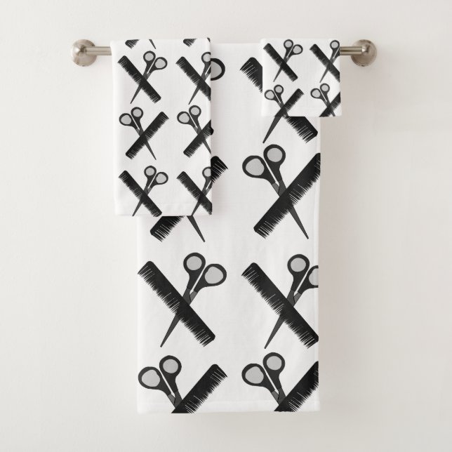 Conjunto De Toalhas Salão de Hairstylist de Tesoura (Insitu)