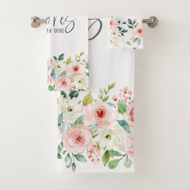 Conjunto De Toalhas Salm 23:3 Ele Restaura minha Bíblia Rosa