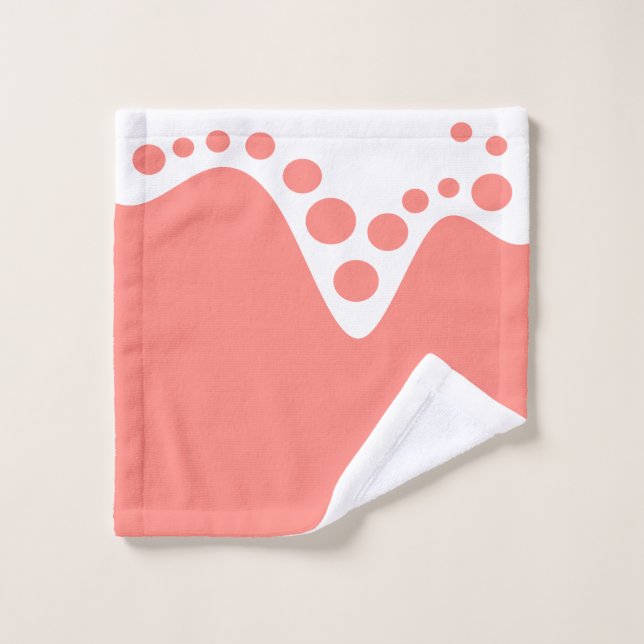 Conjunto De Toalhas Salmão Cor-de-rosa, ondas e bolhas (Pano de lavar)