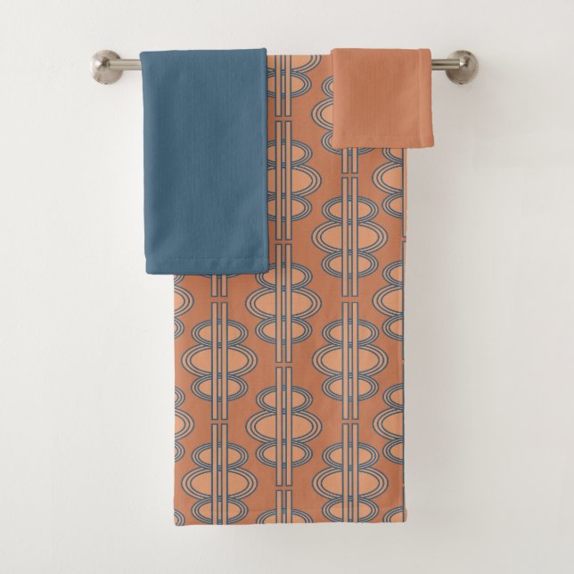 Conjunto De Toalhas Salmão Oval Chains (Insitu)