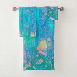 Conjunto De Toalhas Salto de Aqua Trippy com flores psicodélicas