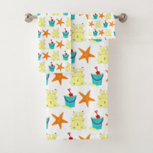 Conjunto De Toalhas Sandcastle Sand Castle Starfish Shelfish Ocean Pra