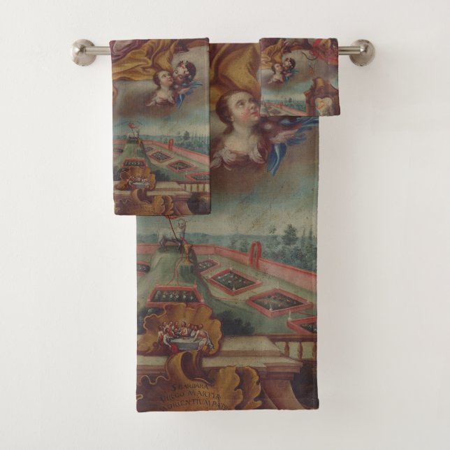 Conjunto De Toalhas Santa Bárbara Virgem e mártir (Insitu)