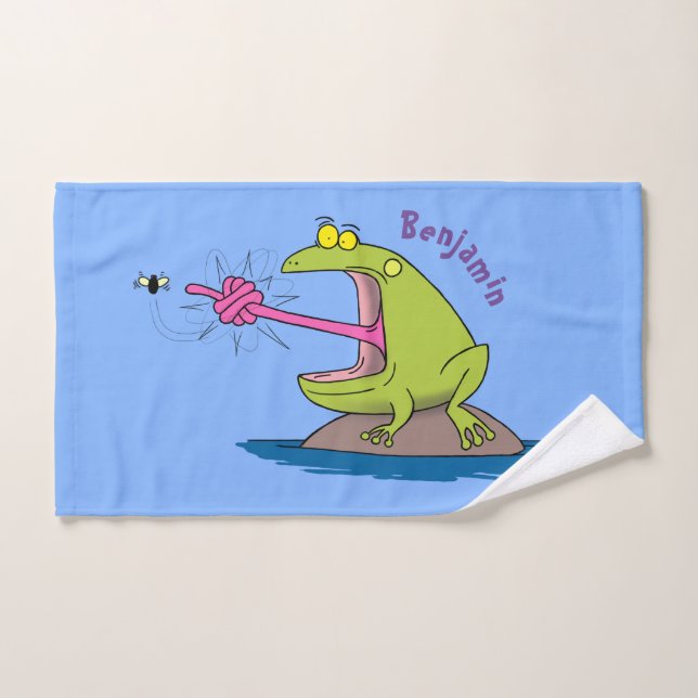 Conjunto De Toalhas Sapo engraçado e desenho animado de mosca (Toalha de mão)