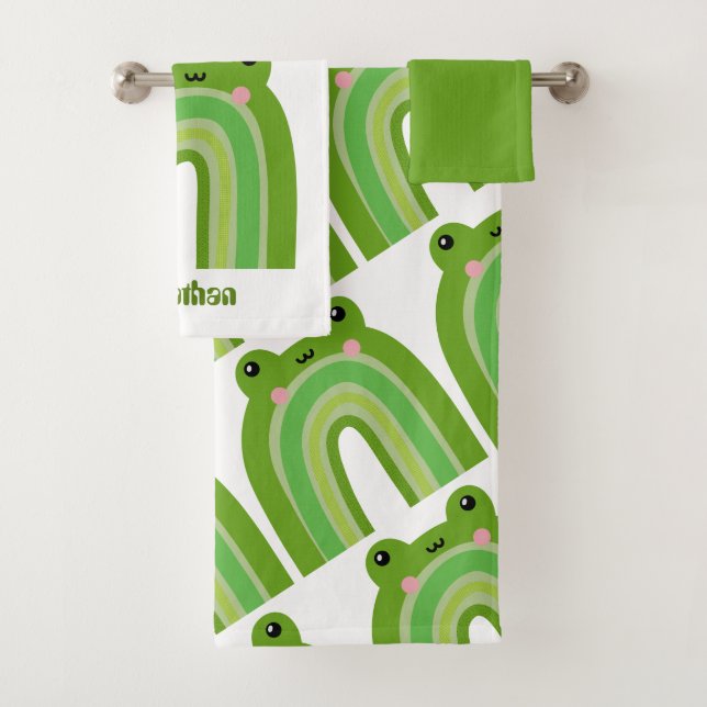 Conjunto De Toalhas Sapo Engraçado e Fofo Arco-íris (Insitu)