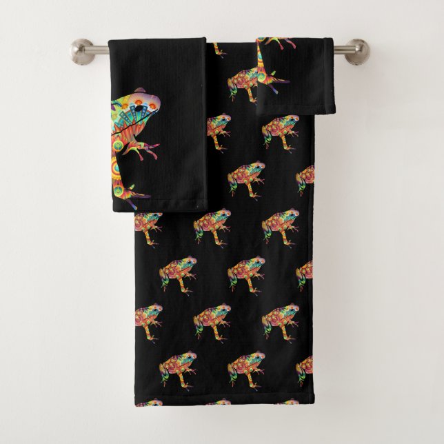 Conjunto De Toalhas Sapo Psicodélico Funky (Insitu)