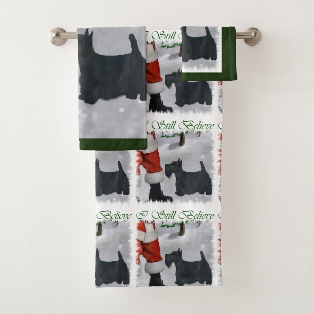 Conjunto De Toalhas Scottish Terrier Christmas (Insitu)